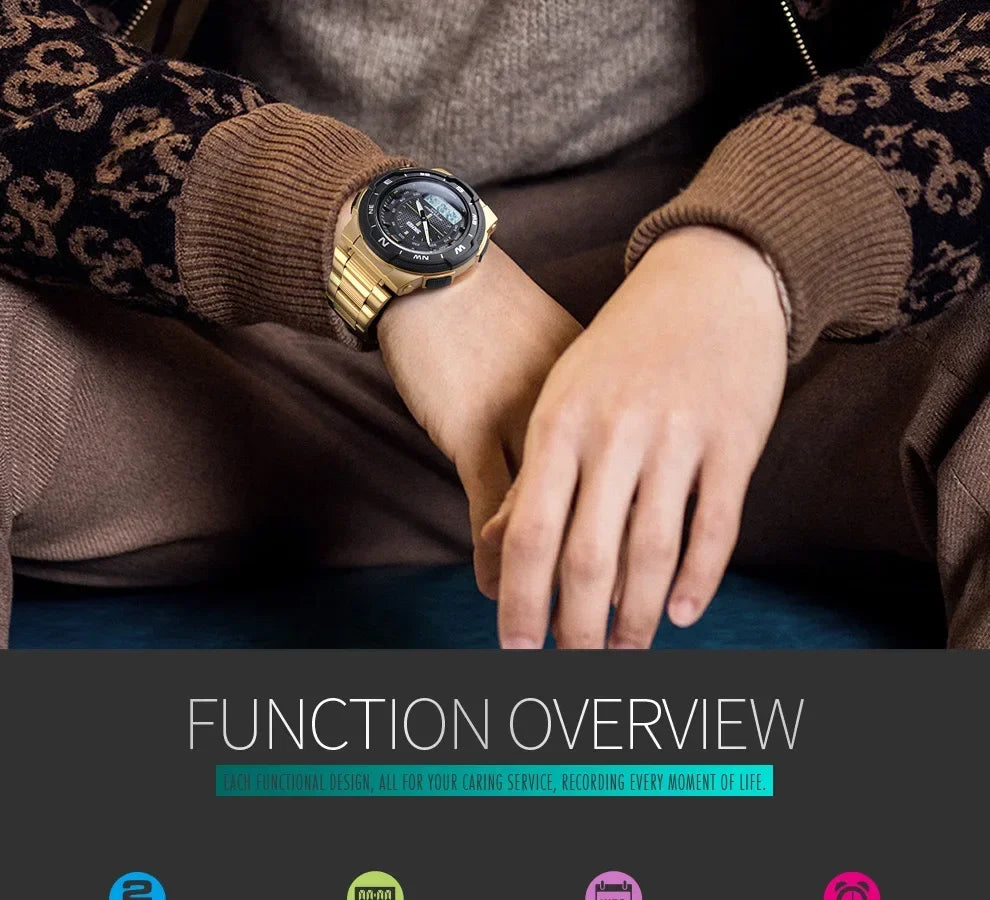 SKMEI 1370 Luxury Full Steel Business Waterproof Watch Relogio Masculino Watch Men Fashion Sport Quartz Clock Mens Watches