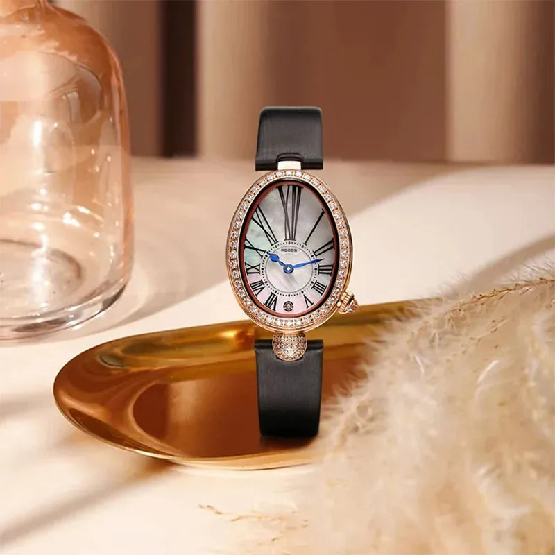 ROCOS Luxury Brand Woman Watch High Quality Fashion Oval Ladies Fashion Quartz watches Leather Waterproof  Watch for Women R0233