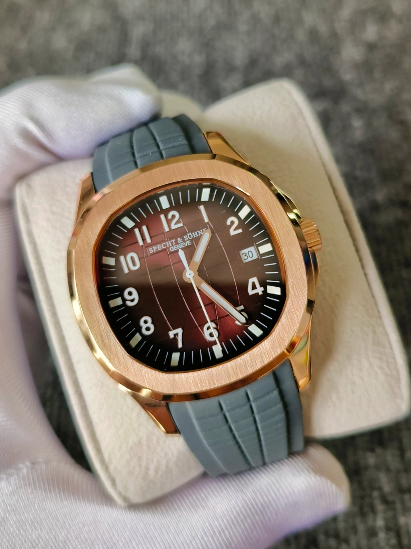 Specht&Sohne Luxury Fashion Business Sports Men's Watch Miyota8215 Motor Waterproof Luminous Grey  Tape Watch Relogio Masculino