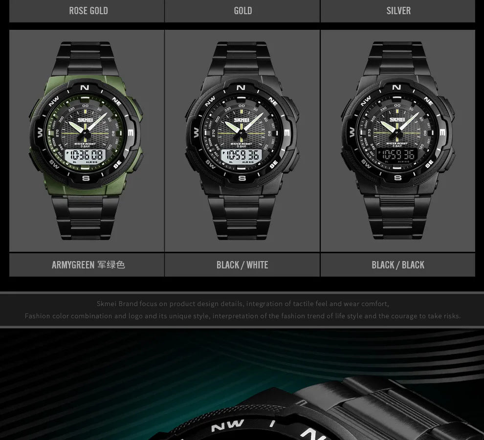 SKMEI 1370 Luxury Full Steel Business Waterproof Watch Relogio Masculino Watch Men Fashion Sport Quartz Clock Mens Watches