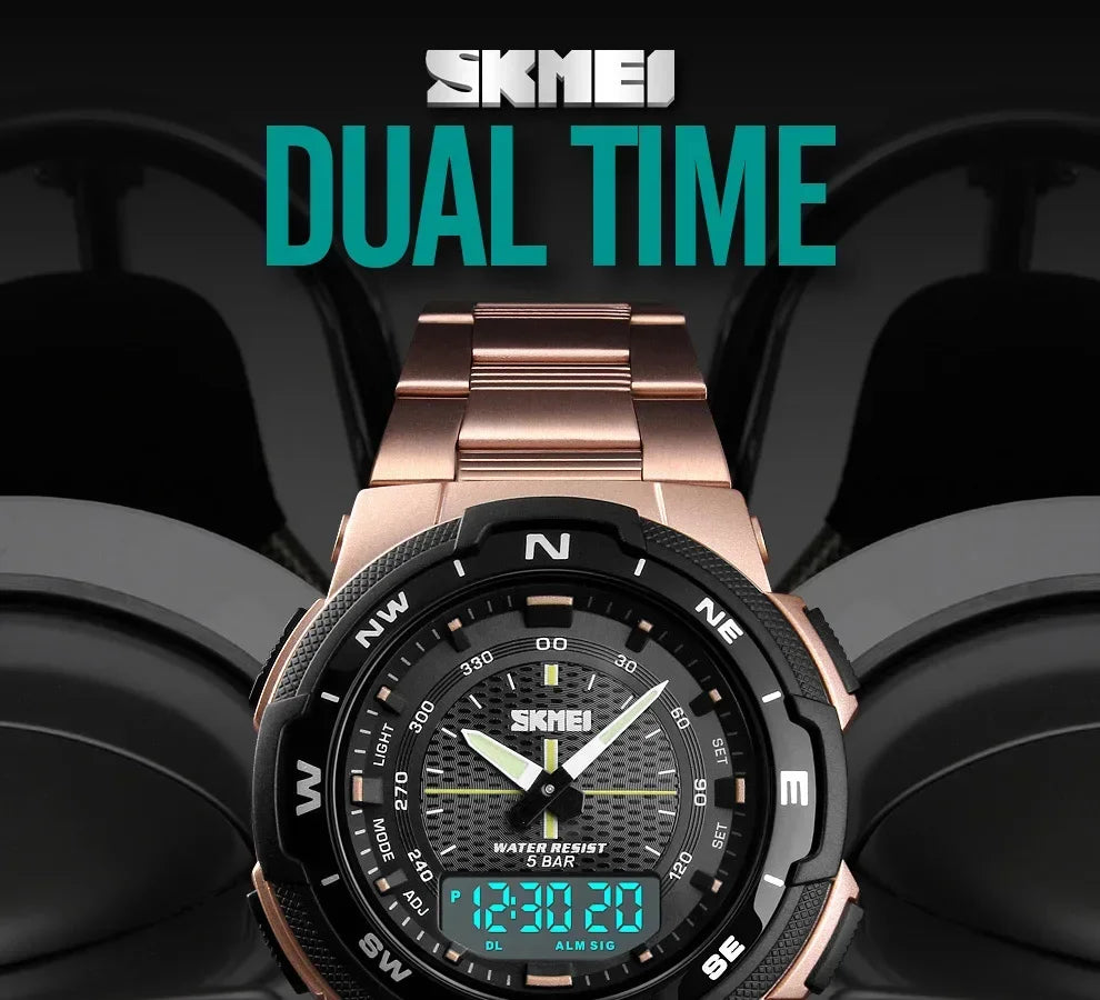 SKMEI 1370 Luxury Full Steel Business Waterproof Watch Relogio Masculino Watch Men Fashion Sport Quartz Clock Mens Watches