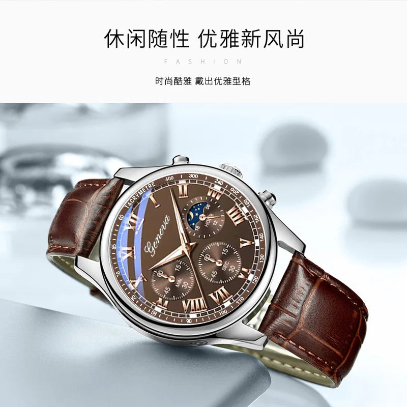 Simple Fashion Men's Pu Leather Strap Quartz Wristwatch Leisure Watches Masculino Relogio Male Clock Out-door Reloj Hombre