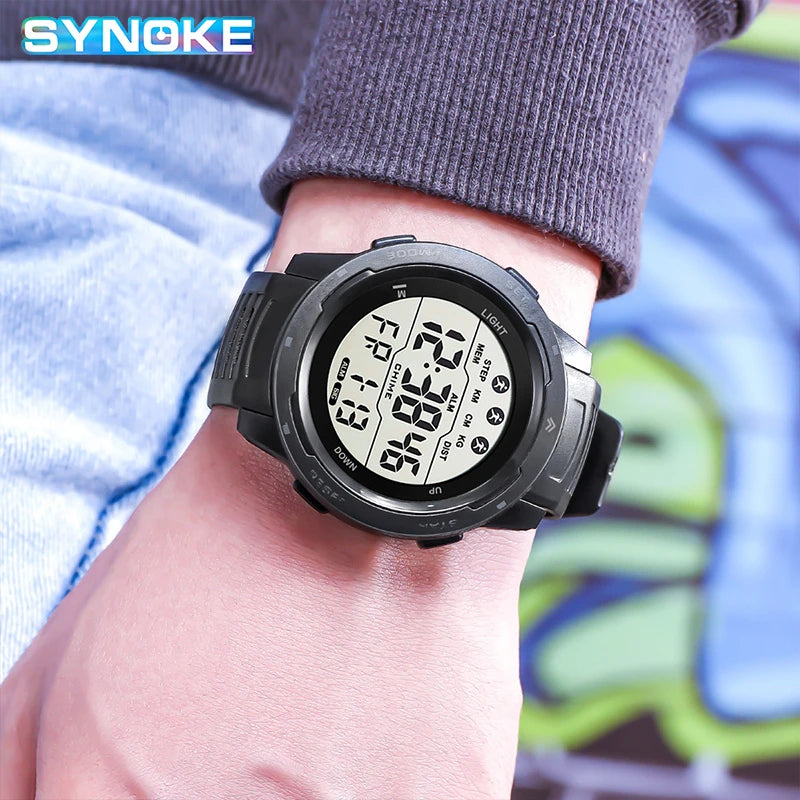 Reloj Hombre Outdoor Digital Watches Sport LED Men Big Dial Round Watch Luminous Casual Clock Multifunction Wrist Stopwatch 2022