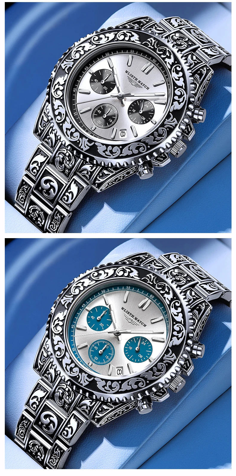 Retro Luxury Watches for Man Automatic Watch Sculpture Wrist Watch Waterproof Stainless Steel Watch Men's Clock Vintage reloj