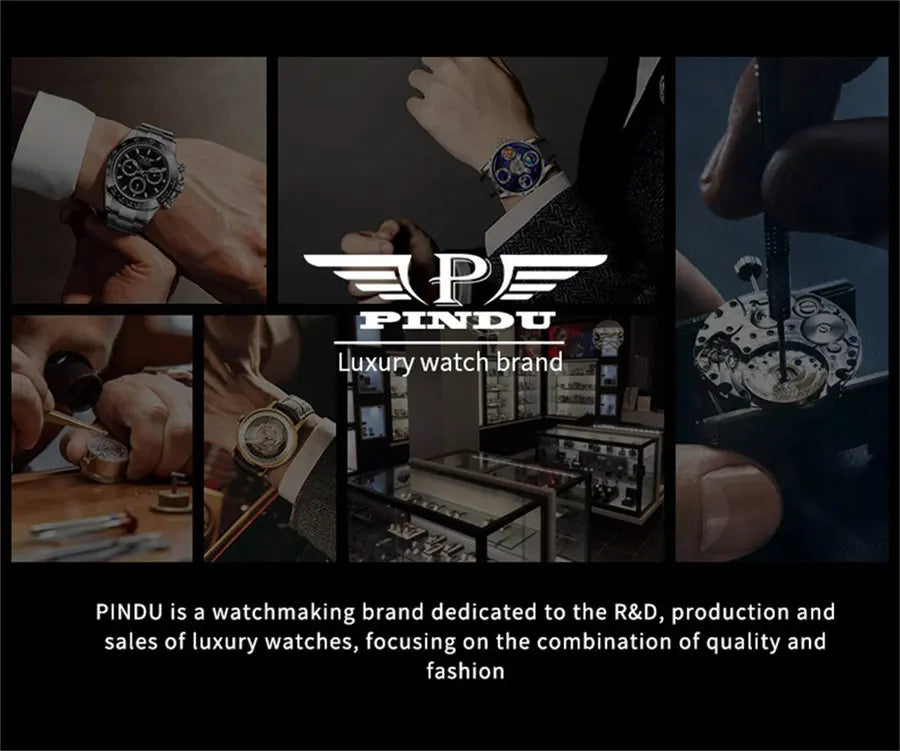 Relogio PINDU Fixed Roulette Watch Latest Design Quartz Watch Men Waterproof Leather Man Wristwatch Upgraded Version