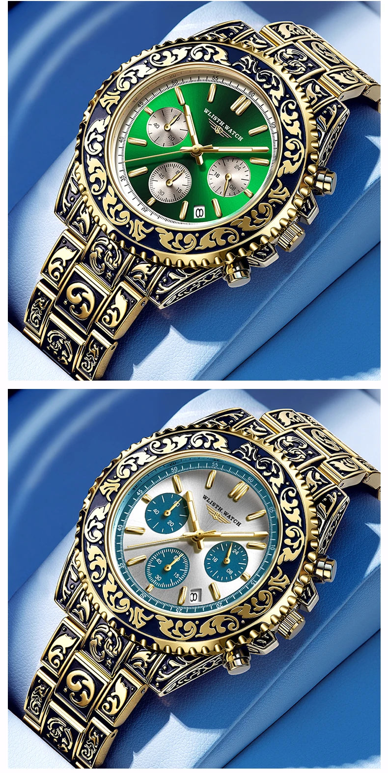 Retro Luxury Watches for Man Automatic Watch Sculpture Wrist Watch Waterproof Stainless Steel Watch Men's Clock Vintage reloj