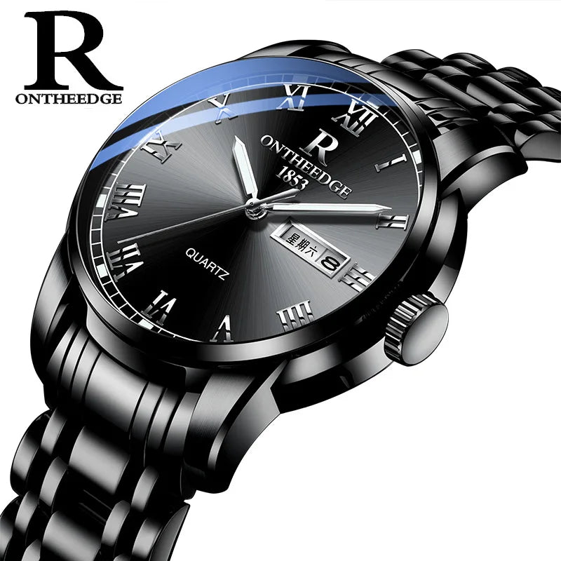 、RuiZhiYuan Swiss Fashion Watch - Waterproof Luminous Men's Alloy Quartz Watch, High-Value Business Dress Watch