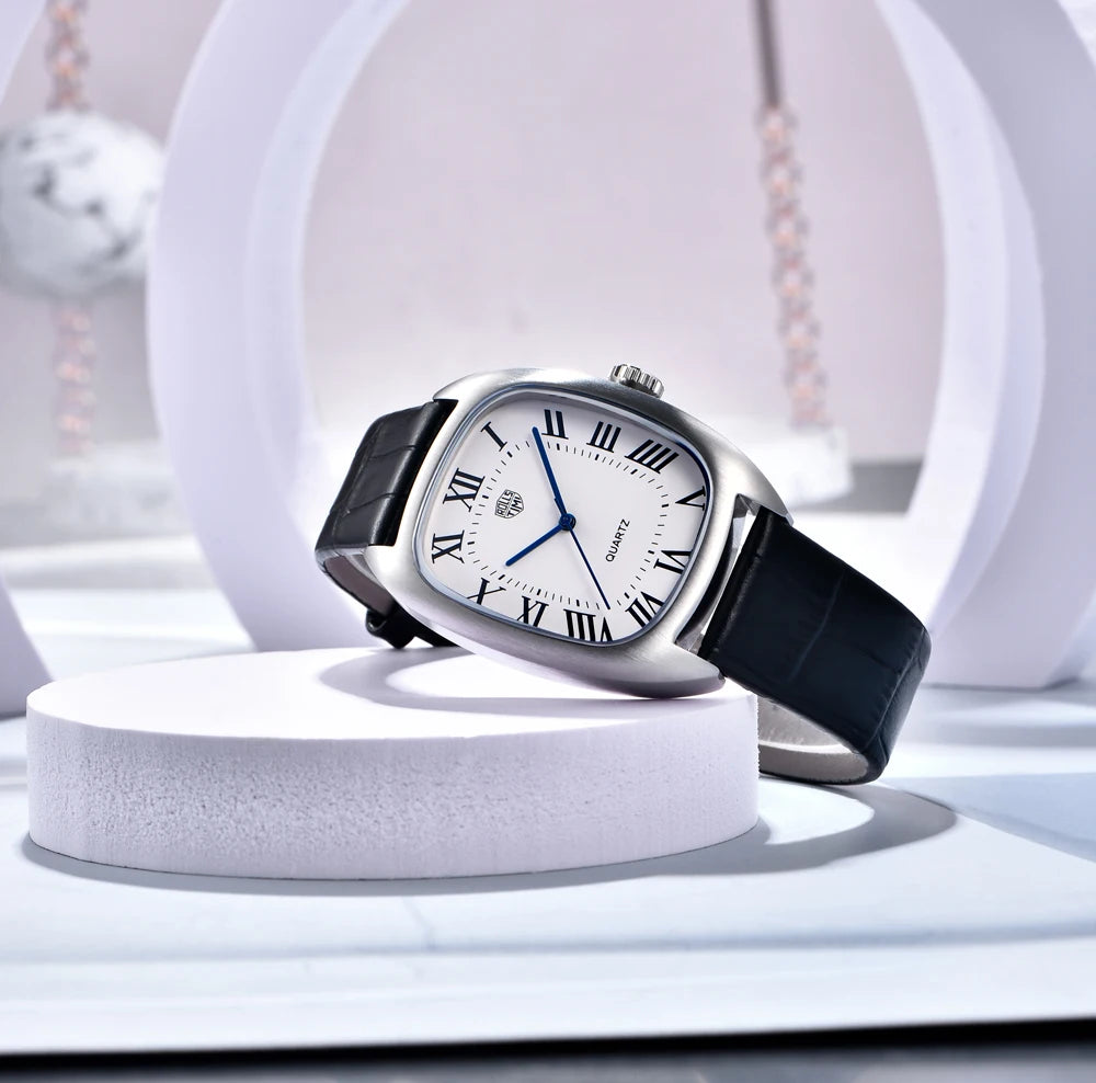 2025 New RollsTime Men's Watches Quartz Wristwatches Top Brand Luxury Watch For Men VH31 Sports Waterproof Leather Clock Reloj