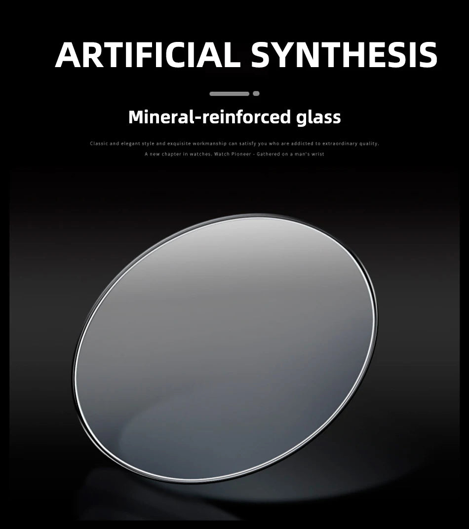 Watches For Men Leather Sweeping Second See-through Quartz Movement Waterproof Moon Phase Chronograph Wristwatch Men's Watch