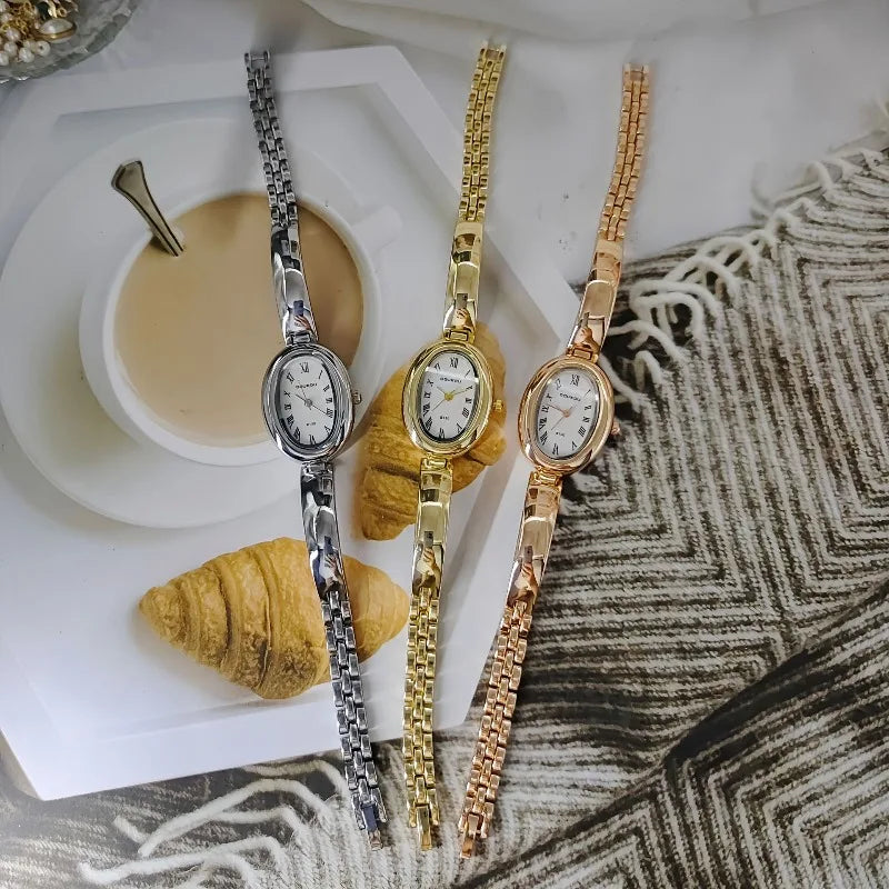 Famous Brand Women Oval Dial Quartz Watches Luxury Ladies Bracelet Strap Wristwatch Relogio Montre Femme Dropshipping Clock