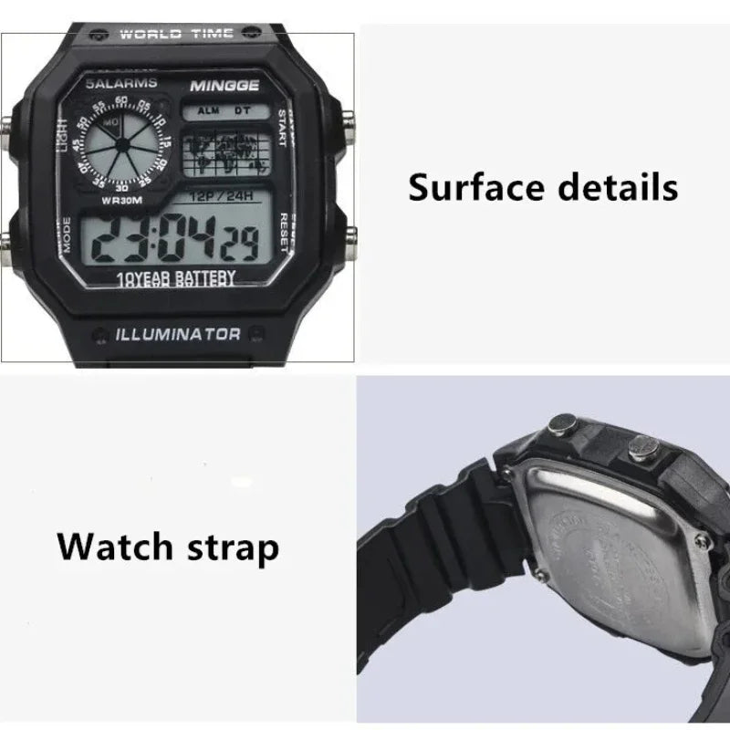Digital Watches Men Sports Luminous Chronograph Waterproof Ultra-thin Electronic Wrist Watches Relogio Masculino Reloj Hombre