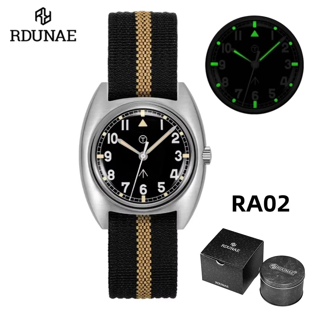 RDUNAE 2024New RA03 Vintage Quartz Watch Personalization man miyota super 2035 waterproof luminous reloj hombre watches for men