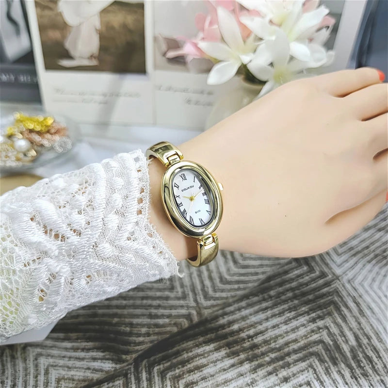 Famous Brand Women Oval Dial Quartz Watches Luxury Ladies Bracelet Strap Wristwatch Relogio Montre Femme Dropshipping Clock