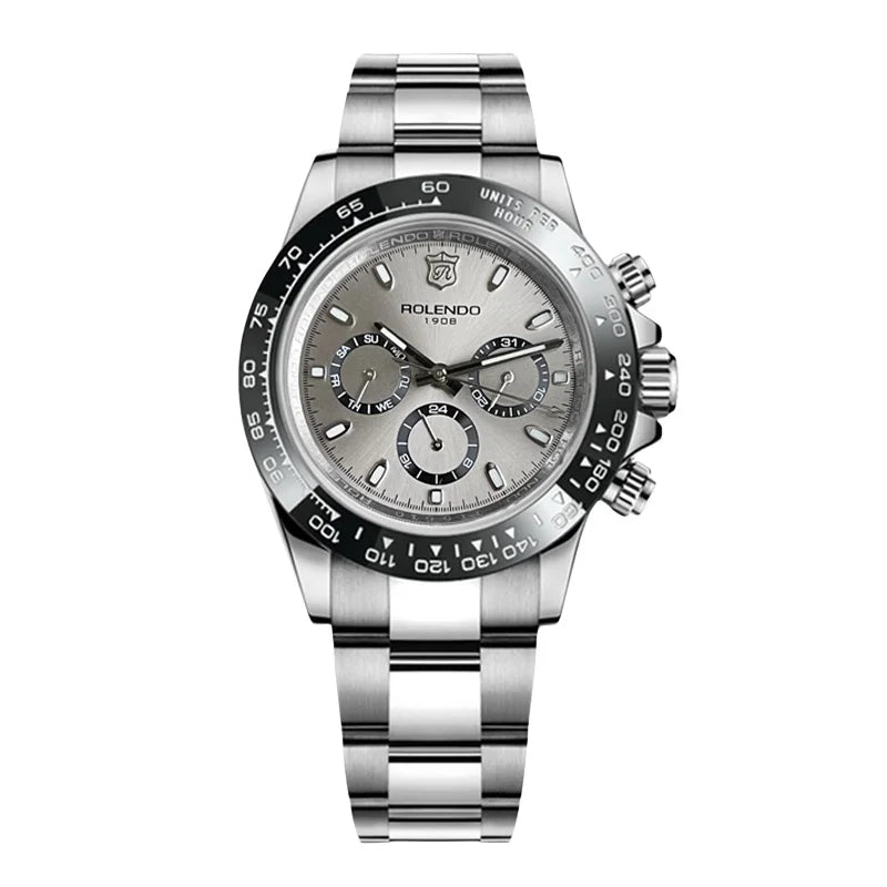 ROLENDO Luxury Men Automatic Diver Watch 40.5mm Mineral Crystal Luminous Date 300M Waterproof High-end Men's Wristwatch Gift