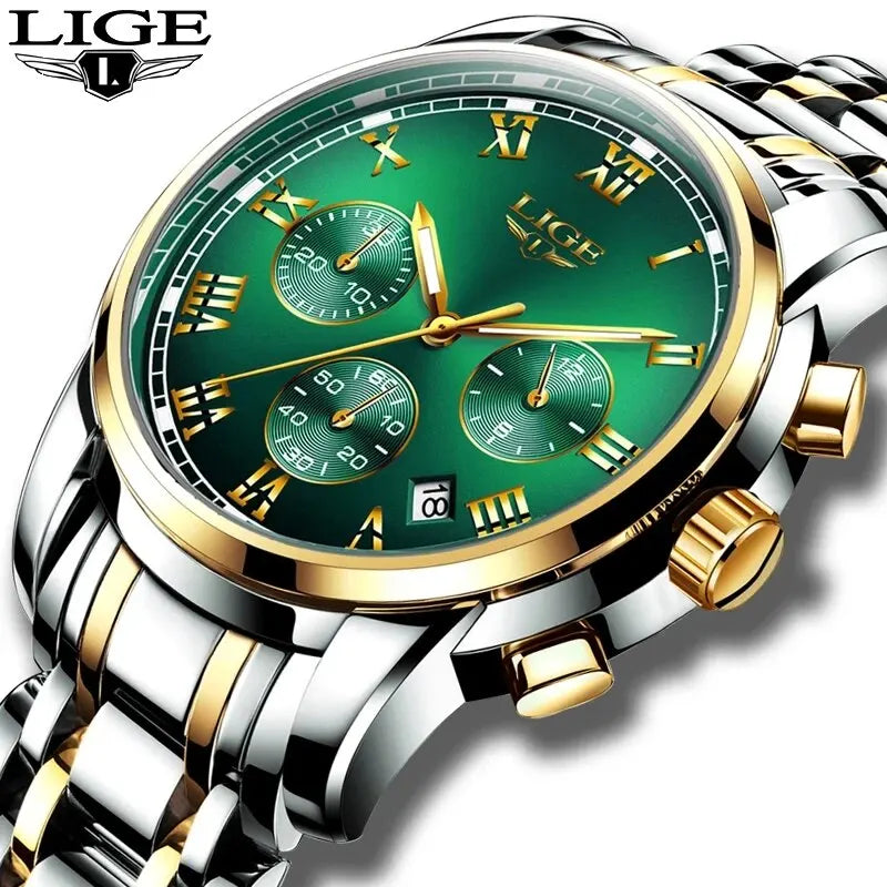 Relojes Hombre 2024 New LIGE Watches Men Luxury Brand Chronograph Male Sport Watches Waterproof Stainless Steel Quartz Men Watch