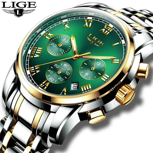 Relojes Hombre 2024 New LIGE Watches Men Luxury Brand Chronograph Male Sport Watches Waterproof Stainless Steel Quartz Men Watch