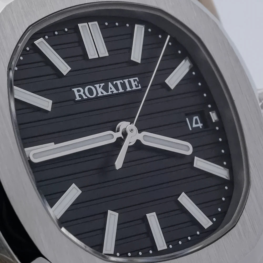 ROKATIE 2024 Luxury 9015 Japanese Movement Stainless Steel Watch 38mm Case Luminous Feature Day 50m Waterproof Watches for men