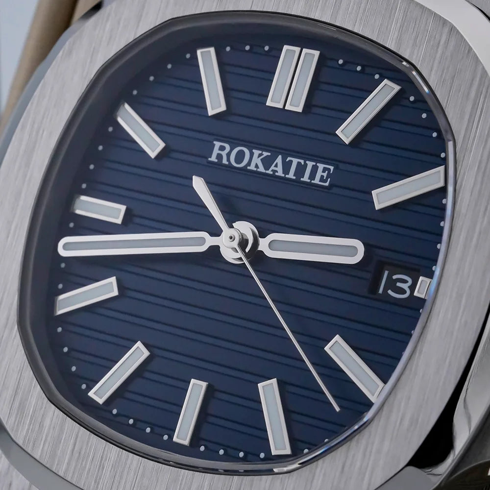 ROKATIE 2024 Luxury 9015 Japanese Movement Stainless Steel Watch 38mm Case Luminous Feature Day 50m Waterproof Watches for men