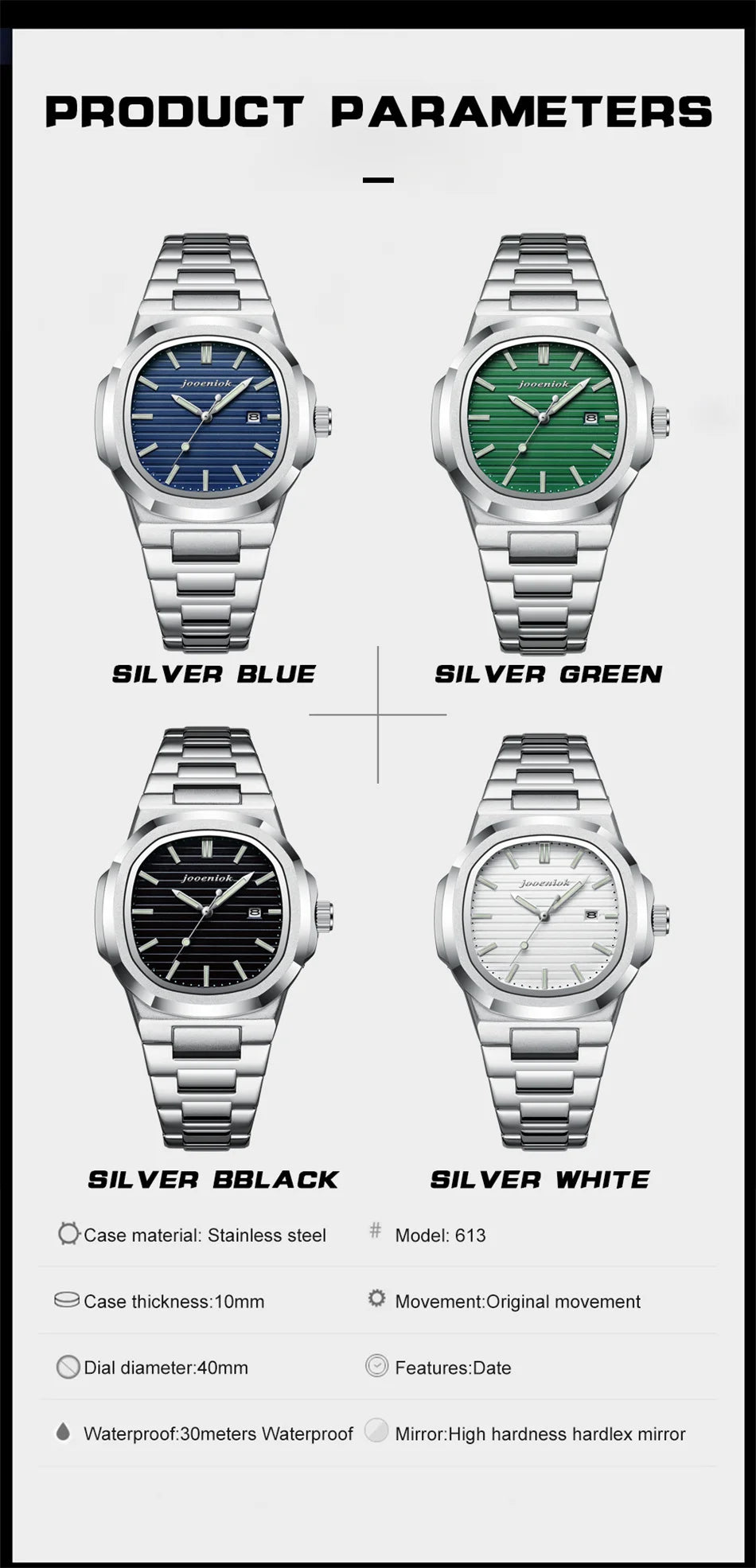 2025 Top Brand Luxury Men Wristwatch Business Waterproof Luminous Alloy Polygonal Case Fashion Quartz Watch Male with Calendar