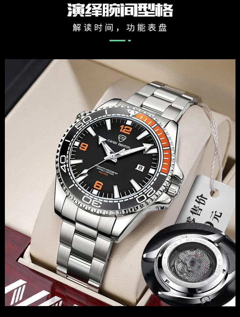 2025 New Top Brand Design Men's Watches Luxury Fashion Multifunctional Dial Quartz Watches Steel Strap Waterproof Men's Watches