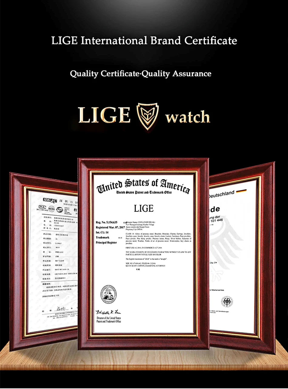 LIGE New Luxury Rose Gold Waterproof Watches For Men Casual Business Watch Men Luminous Automatic Men's Mechanical Wristwatch