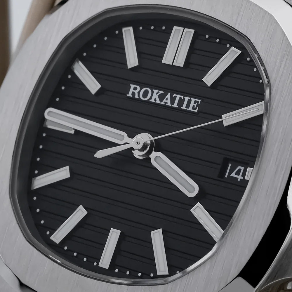 ROKATIE 2024 Luxury 9015 Japanese Movement Stainless Steel Watch 38mm Case Luminous Feature Day 50m Waterproof Watches for men