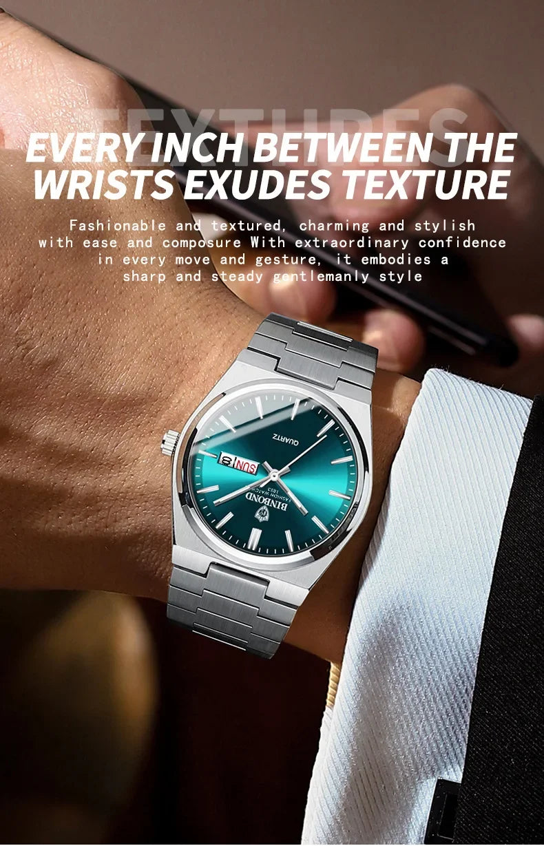 Luxury Square Sport Man Wristwatch Waterproof Luminous Chronograph Quartz Men's Watches Stainless Steel Men Watch Reloj