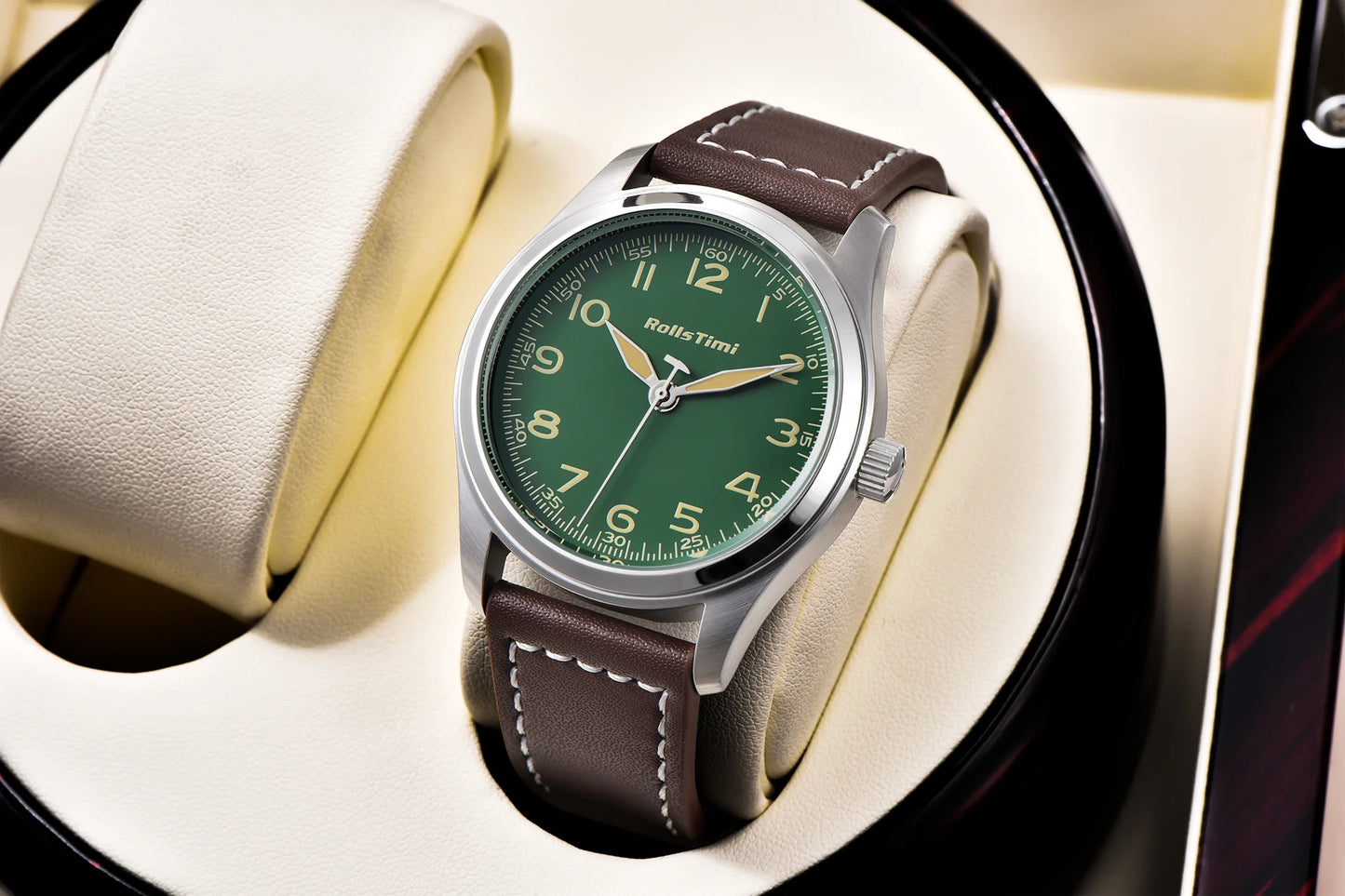 2025 New Rollstimi Men's Brand Watches Quartz Sapphire Mirror Men Simple Luminous Waterproof Wristwatch Business Leather Clock