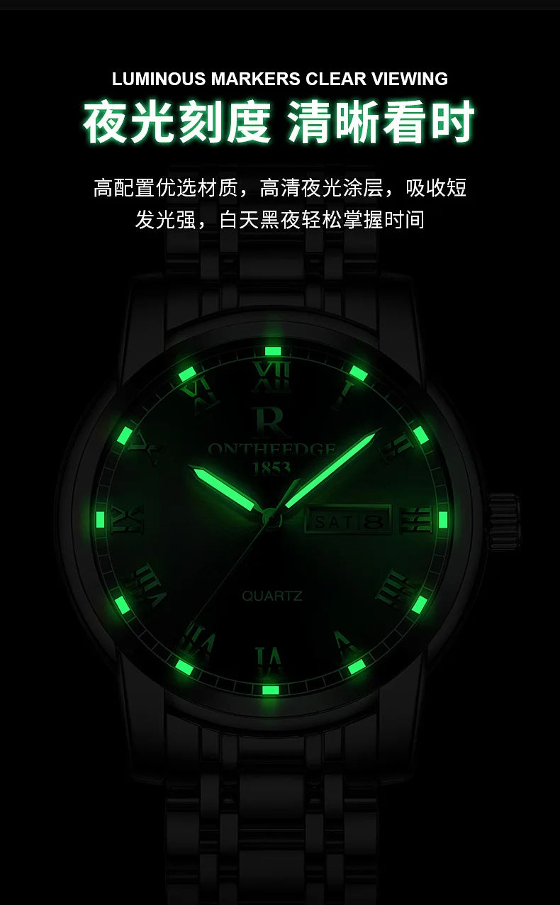 、RuiZhiYuan Swiss Fashion Watch - Waterproof Luminous Men's Alloy Quartz Watch, High-Value Business Dress Watch