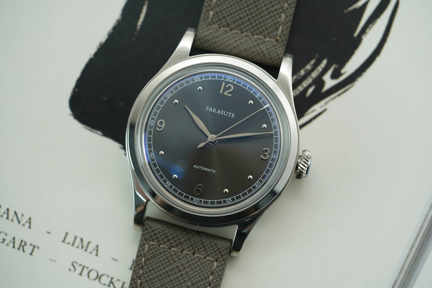 FARASUTE New Retro Japan 821A Automatic Mechanical Movement Wristwatch For Men Simple 5Bar Waterproof Watch Men reloj hombre