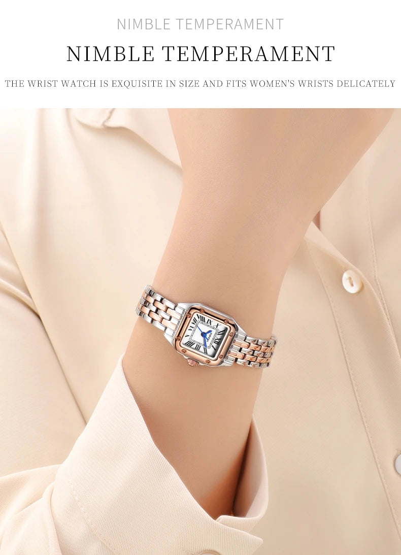 2025 Elegant Fashion Women's Watches Luxury Brand Original Quartz Watch for Ladies Waterproof Stainless Steel Luminous Date