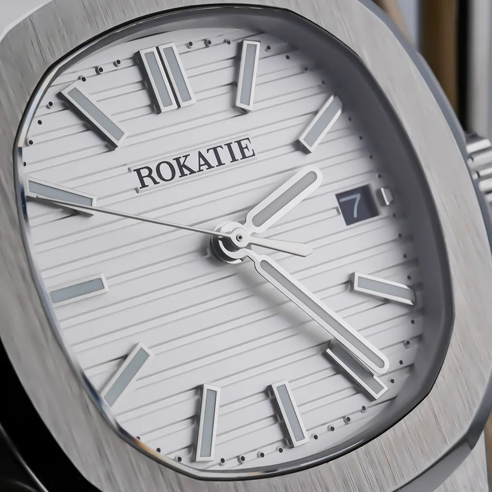 ROKATIE 2024 Luxury 9015 Japanese Movement Stainless Steel Watch 38mm Case Luminous Feature Day 50m Waterproof Watches for men