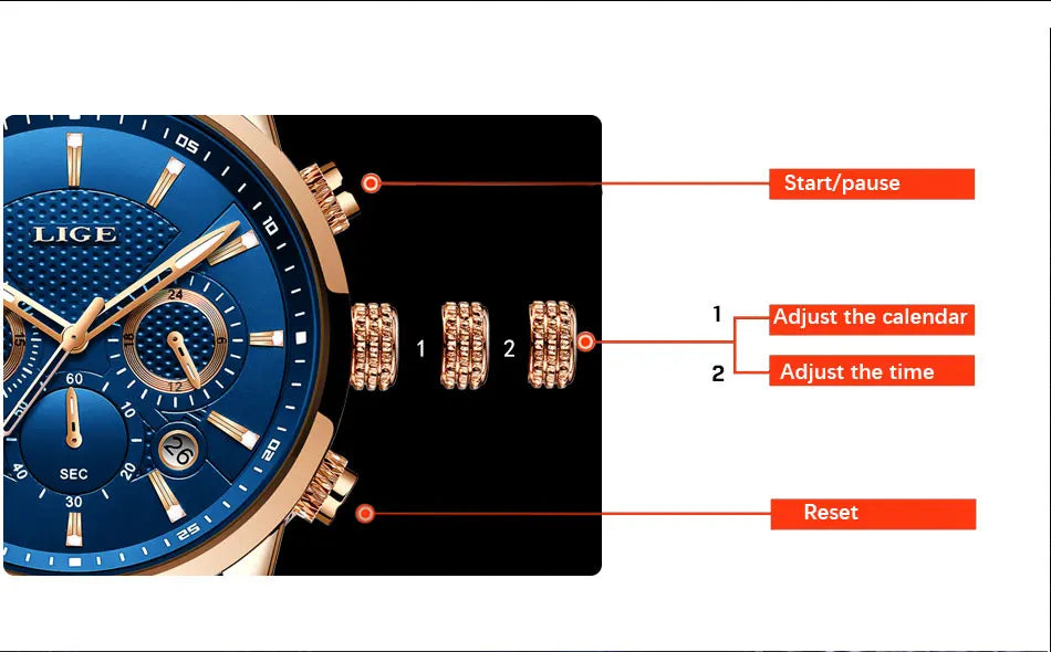 2024 LIGE Top Luxury Mens Watch Casual Business Quartz Watches Men Fashion Leather Wristwatch Waterproof Male Clock Reloj Hombre