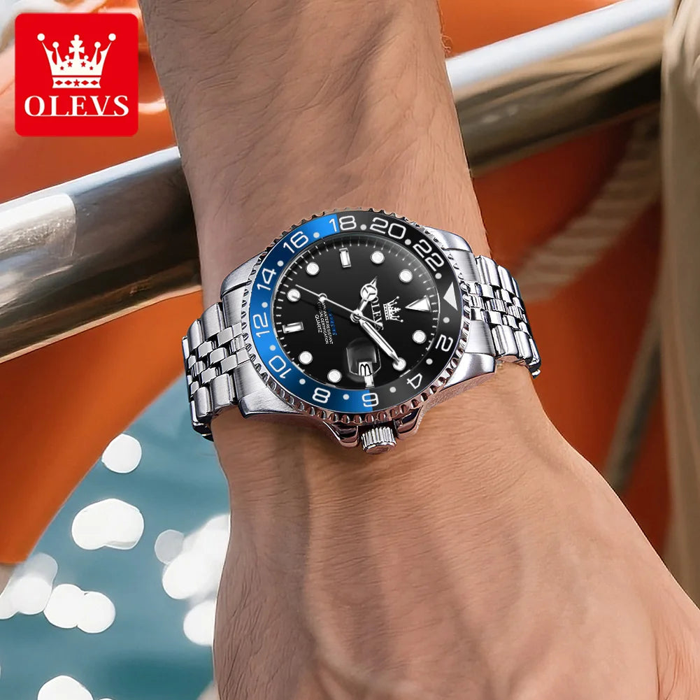 OLEVS 5657 Watch For Men Original Fashion Date Sports Business Quartz Man Watch Top Brand  Big Dial Waterproof Luminous Luxury