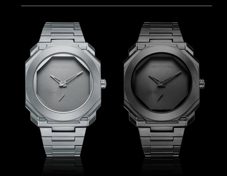 New Watches for Men Luxury Stainless Steel Unique Octagonal Dial Waterproof Quartz Wristwatches Relogio Masculino Drop Shipping