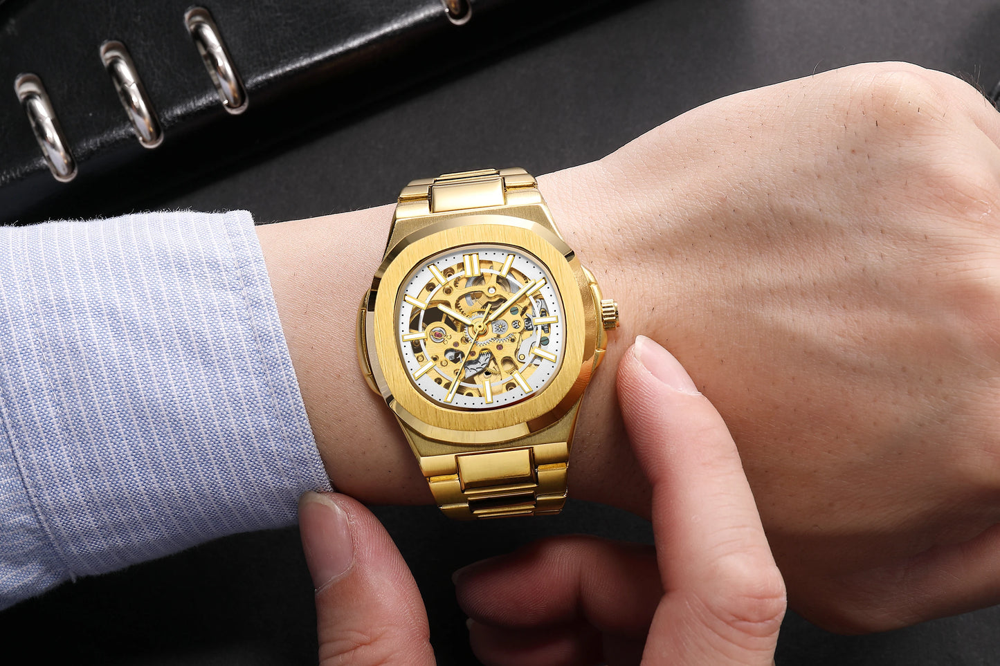 New Men's Watch New Luxury Business Watch Men Waterproof Gold Dial Watches Fashion Male Clock Wrist Watch Relogio Masculino 2023