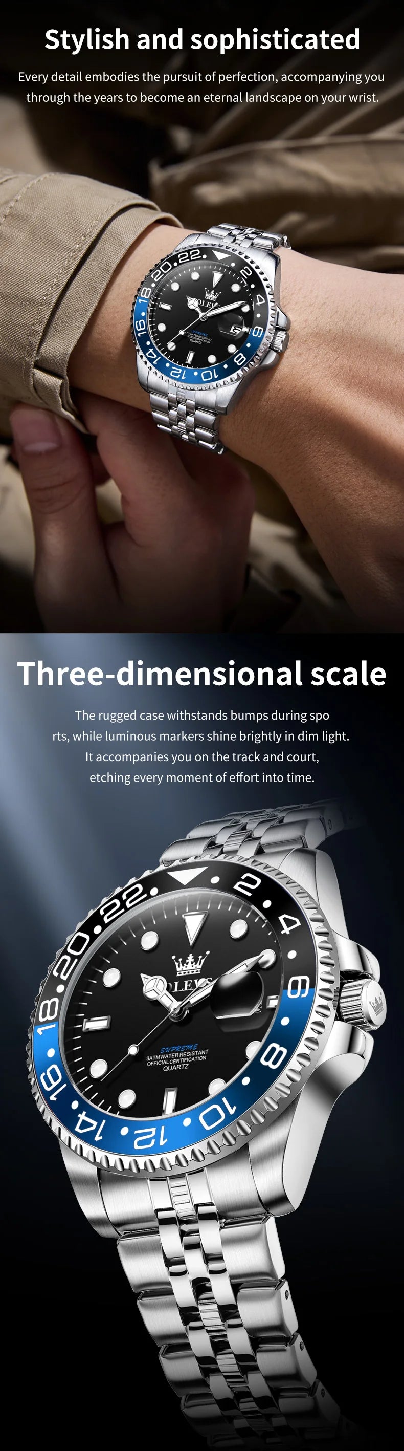 OLEVS 5657 Watch For Men Original Fashion Date Sports Business Quartz Man Watch Top Brand  Big Dial Waterproof Luminous Luxury