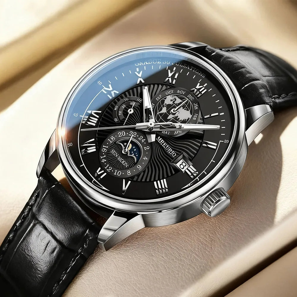 2026 Men Watch Fashion Top Luxury Sport Men's Wristwatch Waterproof Luminous Leather Date Quartz Watches Man clock