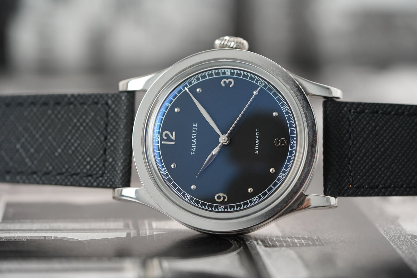 FARASUTE New Retro Japan 821A Automatic Mechanical Movement Wristwatch For Men Simple 5Bar Waterproof Watch Men reloj hombre