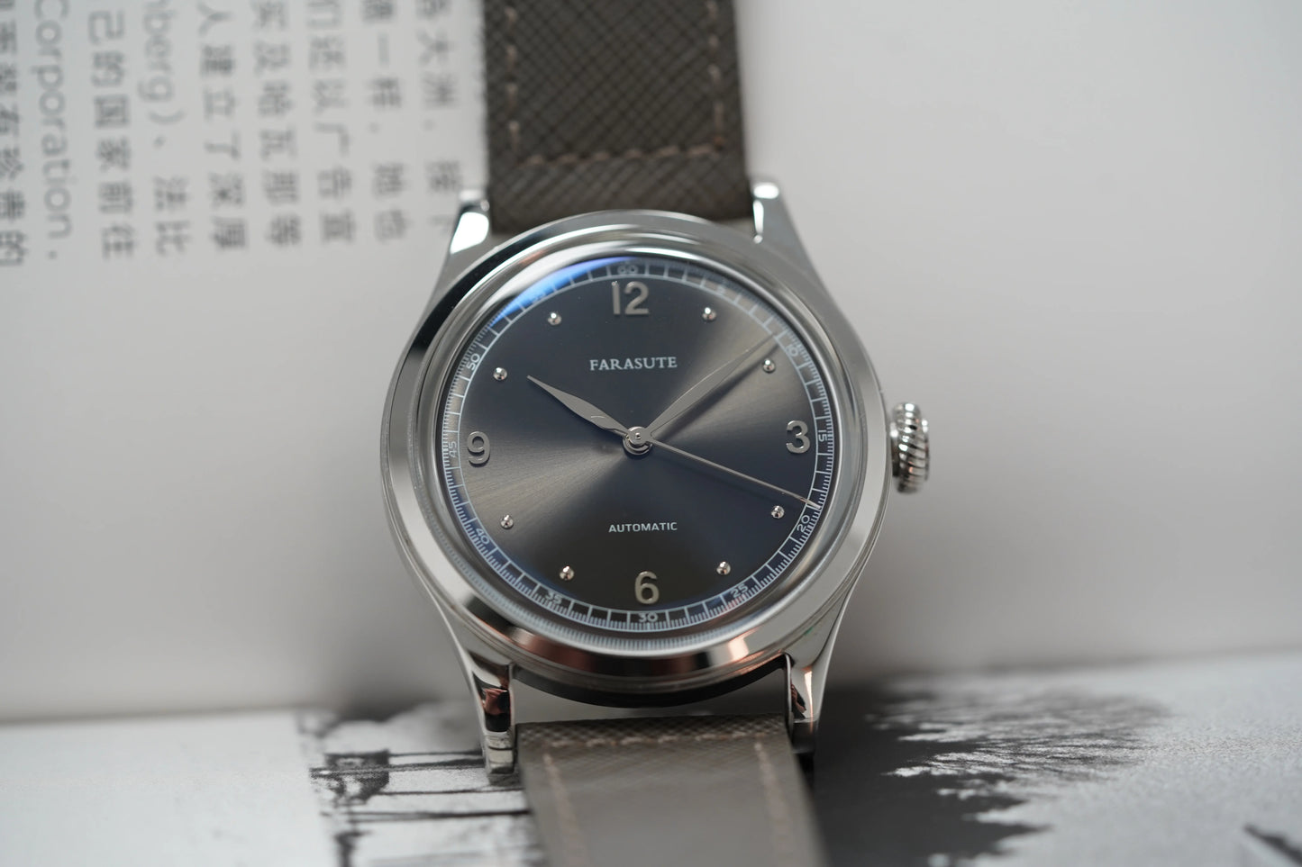 FARASUTE New Retro Japan 821A Automatic Mechanical Movement Wristwatch For Men Simple 5Bar Waterproof Watch Men reloj hombre