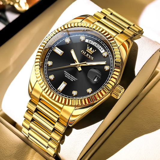 OLEVS Fashion Luxury Men's Automatic Mechanical Watches Waterproof Gold Date Business Luminous Watch for Man Brand Wristwatch