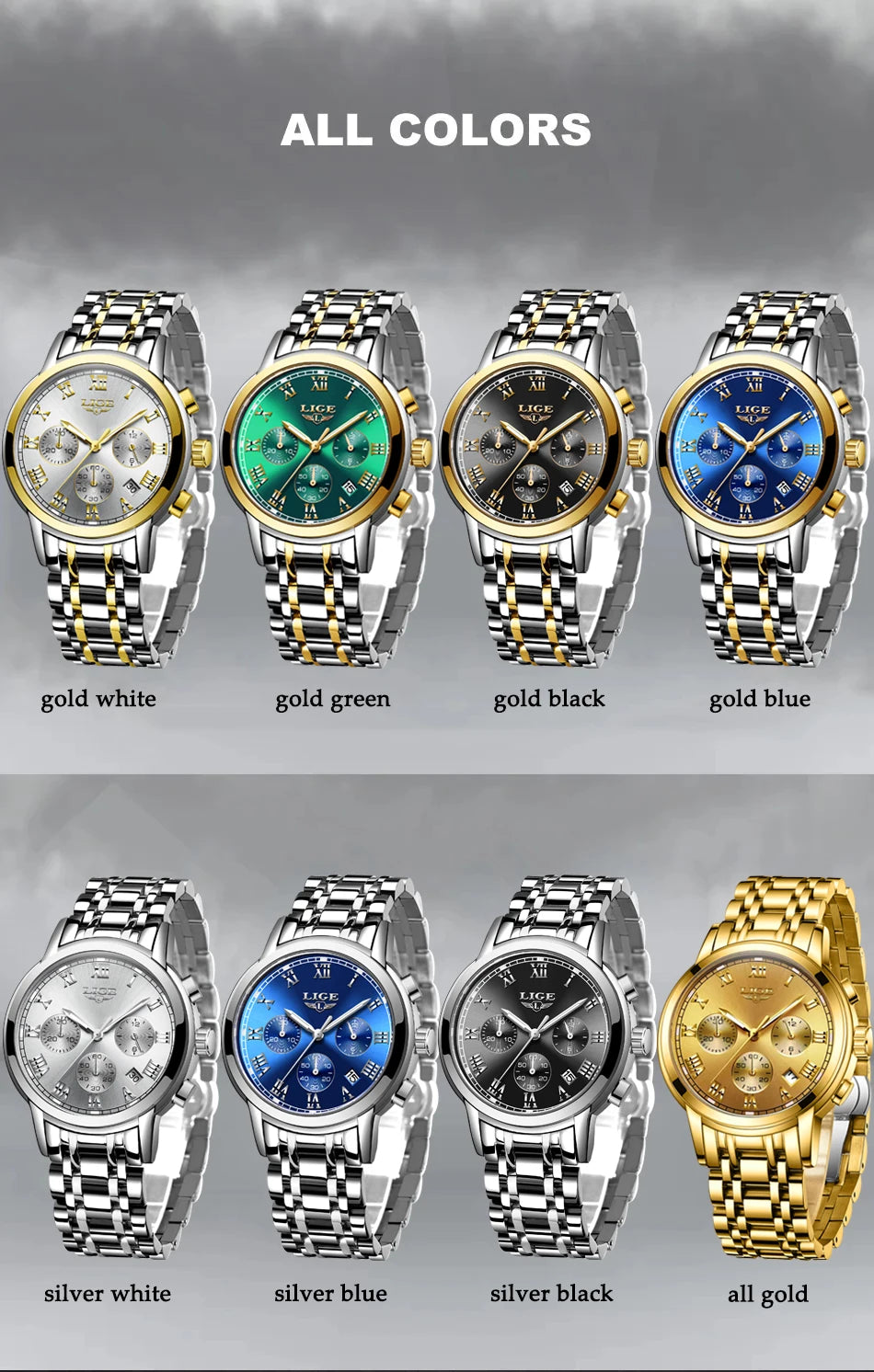 Relojes Hombre 2024 New LIGE Watches Men Luxury Brand Chronograph Male Sport Watches Waterproof Stainless Steel Quartz Men Watch