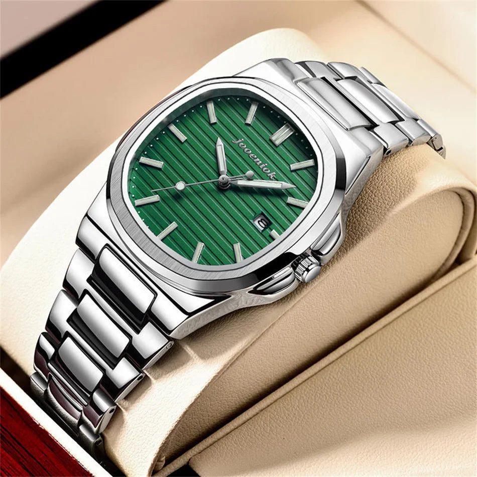 2025 Top Brand Luxury Men Wristwatch Business Waterproof Luminous Alloy Polygonal Case Fashion Quartz Watch Male with Calendar