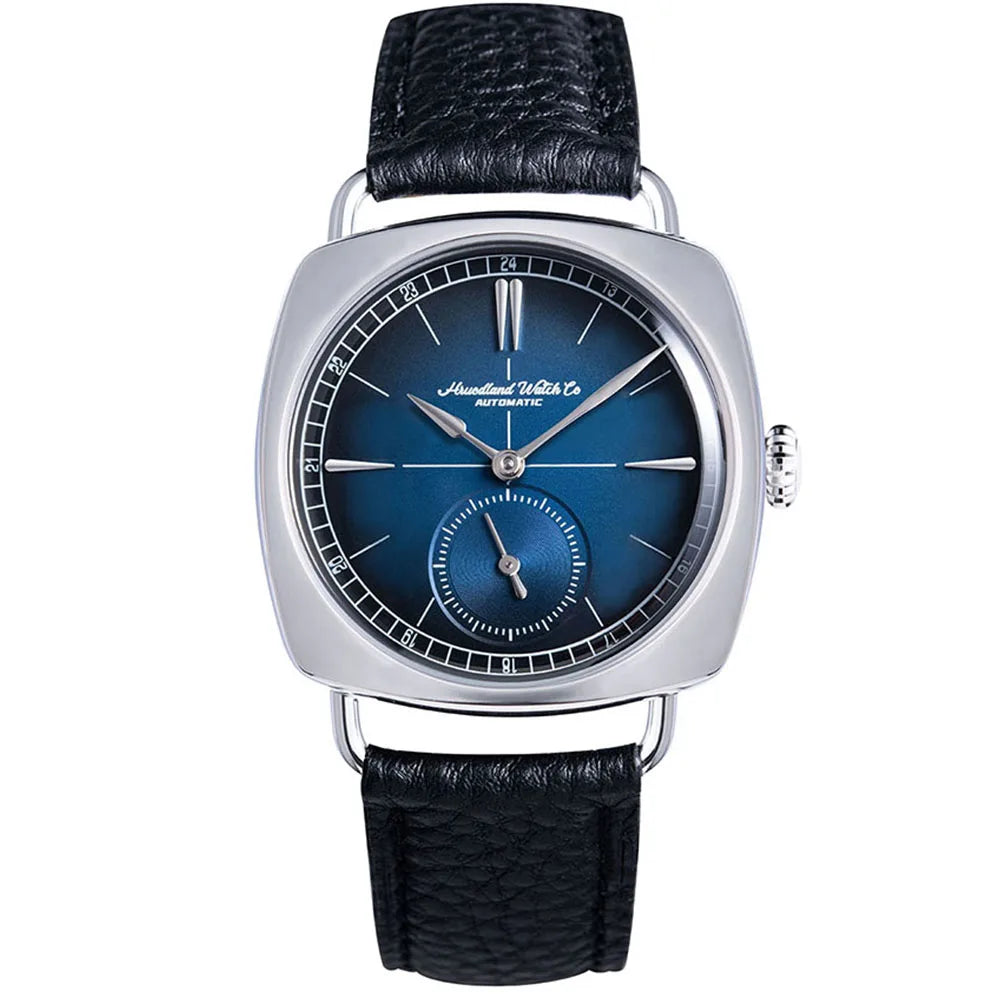 Hruodland 2024 New Retro Men's Automatic Mechanical Watches F028 Stainless steel brown leather Waterproof 10Bar reloj hombre