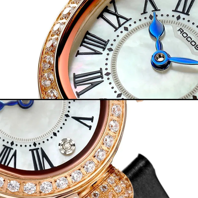 ROCOS Luxury Brand Woman Watch High Quality Fashion Oval Ladies Fashion Quartz watches Leather Waterproof  Watch for Women R0233