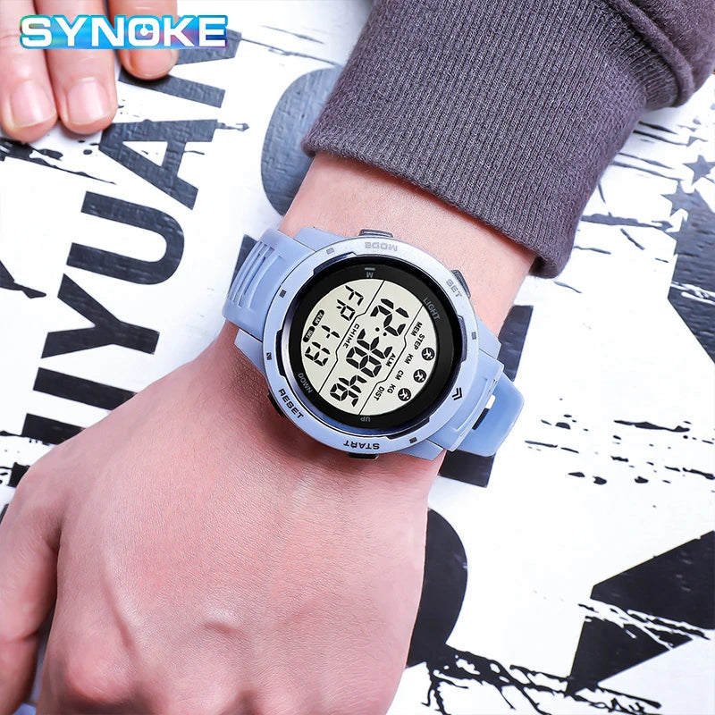 Reloj Hombre Outdoor Digital Watches Sport LED Men Big Dial Round Watch Luminous Casual Clock Multifunction Wrist Stopwatch 2022