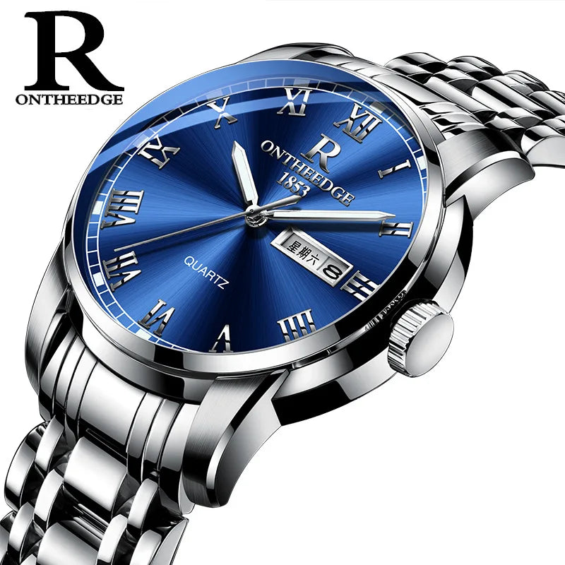 、RuiZhiYuan Swiss Fashion Watch - Waterproof Luminous Men's Alloy Quartz Watch, High-Value Business Dress Watch