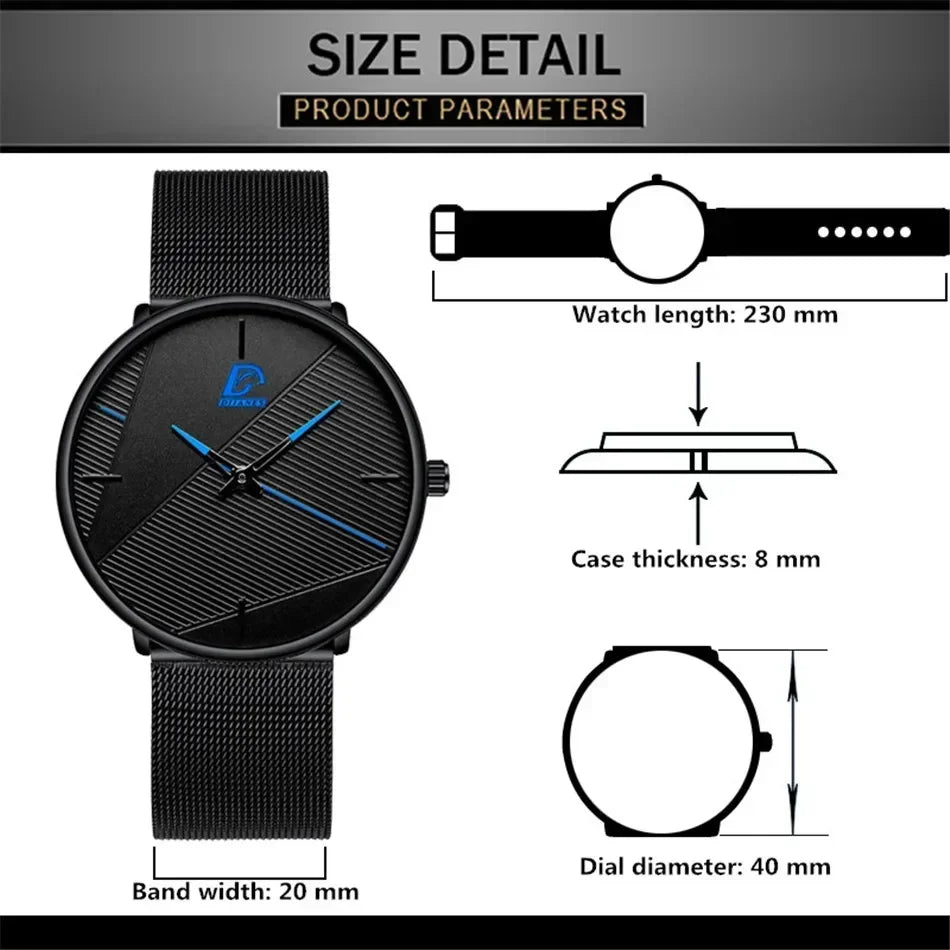 reloj hombre Watches Mens 2023 Minimalist Men's Fashion Ultra-thin Watch Simple Men Business Quartz Wristwatch relogio masculino