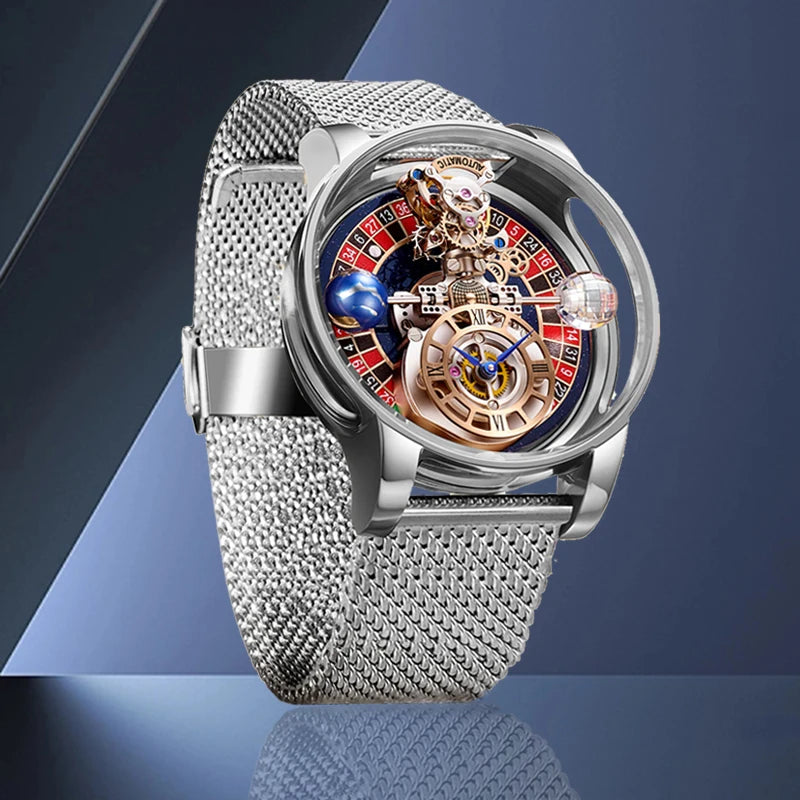 Relogio PINDU Fixed Roulette Watch Latest Design Quartz Watch Men Waterproof Leather Man Wristwatch Upgraded Version