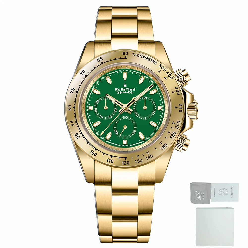 2025 new men's watch mechanical watch for Man RollsTimi top brand fashion automatic watch ceramic bezel stainless steel gift box